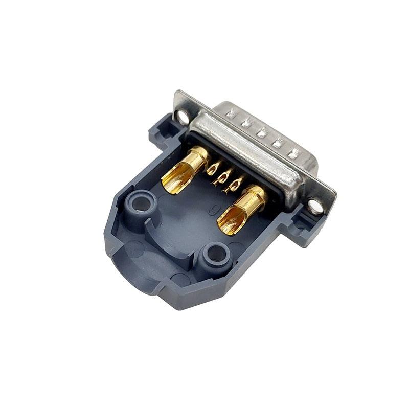 1PCS 7W2 Gold plated high current Connector D-SUB adapter 5+2 plug jack Machined Pin Full Gold Flash Wire 30A.