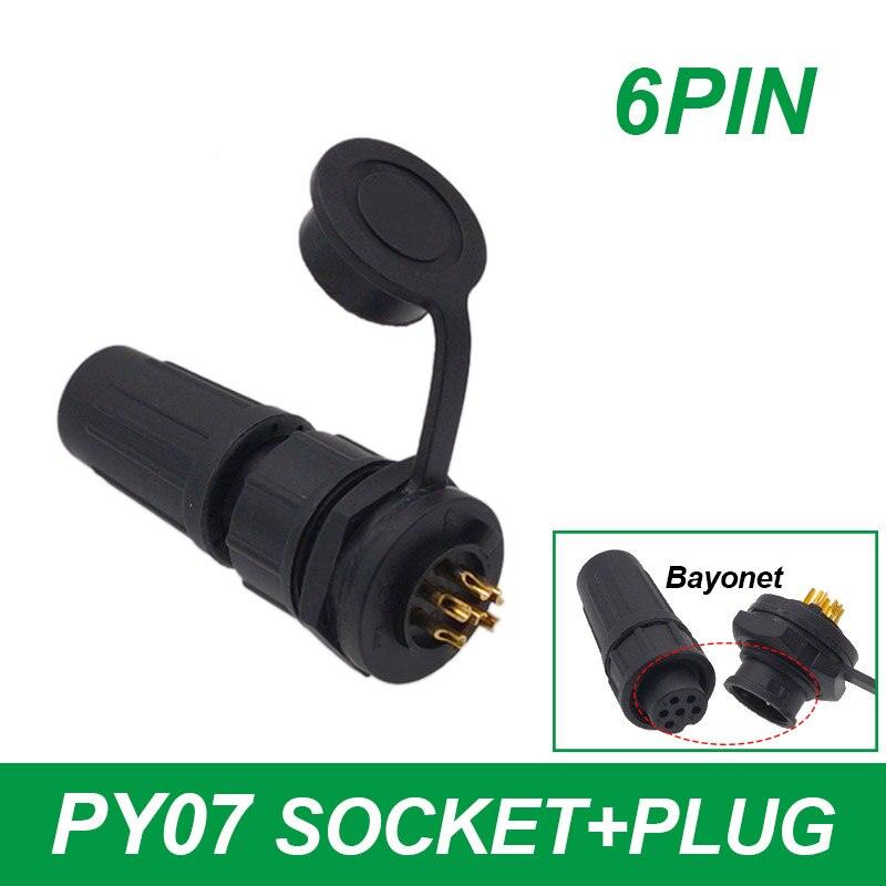 1Pcs Aviation Connector Plastic Waterproof Plug Socket IP67 PY07 Z108 Butt Connectors 2pin 3pin 4pin 5pin 6pin 7pin 8pins.