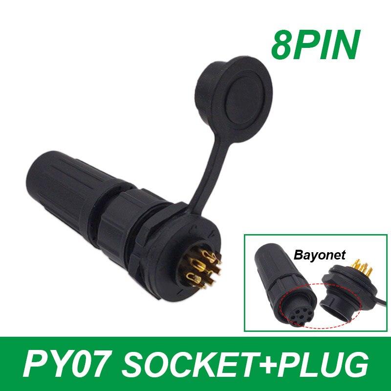 1Pcs Aviation Connector Plastic Waterproof Plug Socket IP67 PY07 Z108 Butt Connectors 2pin 3pin 4pin 5pin 6pin 7pin 8pins.