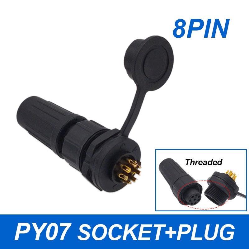 1Pcs Aviation Connector Plastic Waterproof Plug Socket IP67 PY07 Z108 Butt Connectors 2pin 3pin 4pin 5pin 6pin 7pin 8pins.