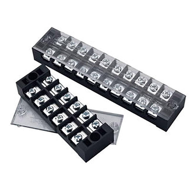 1PCS Double Row Terminal Block Fence Screw Ribbon Wire Connector 600V 15A25A45A 3/4/6/8/10/12 Optional.