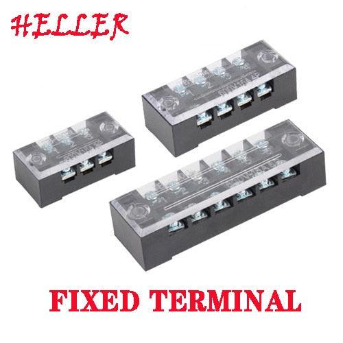 1PCS Double Row Terminal Block Fence Screw Ribbon Wire Connector 600V 15A25A45A 3/4/6/8/10/12 Optional.