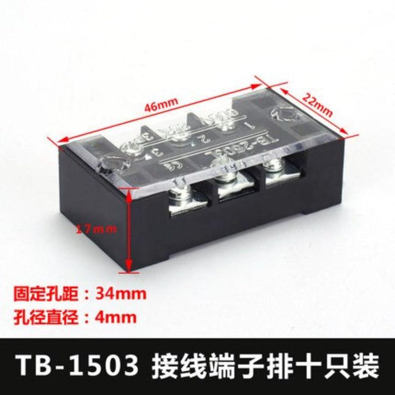 1Pcs Dual Row Barrier Screw Terminal Block Strip Wire Connector 600V 15A 3/4/6/8/10/12 Positions Optional.