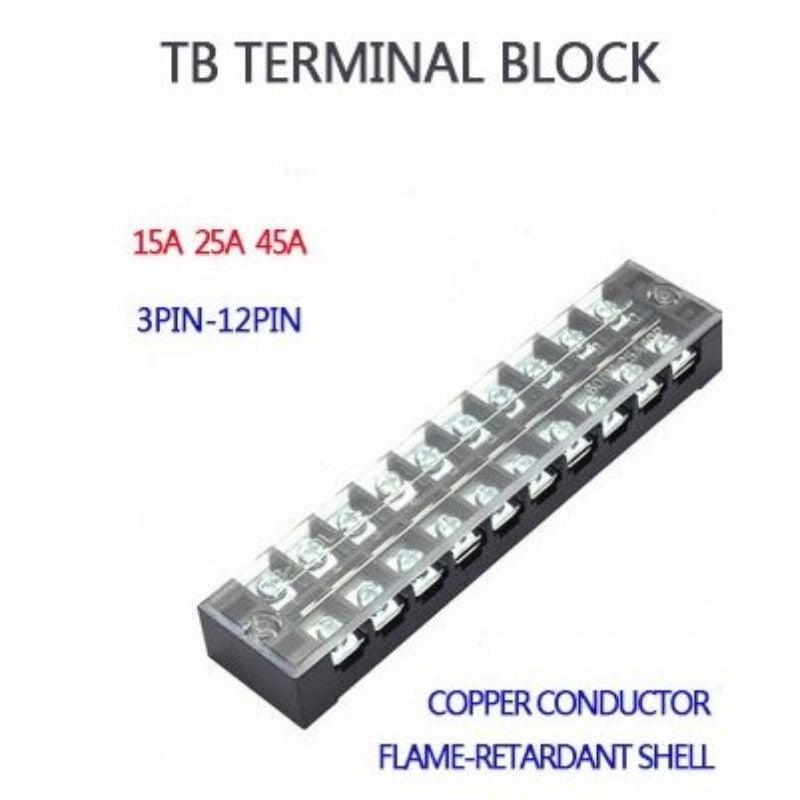 1Pcs Dual Row Barrier Screw Terminal Block Strip Wire Connector 600V 15A 3/4/6/8/10/12 Positions Optional.