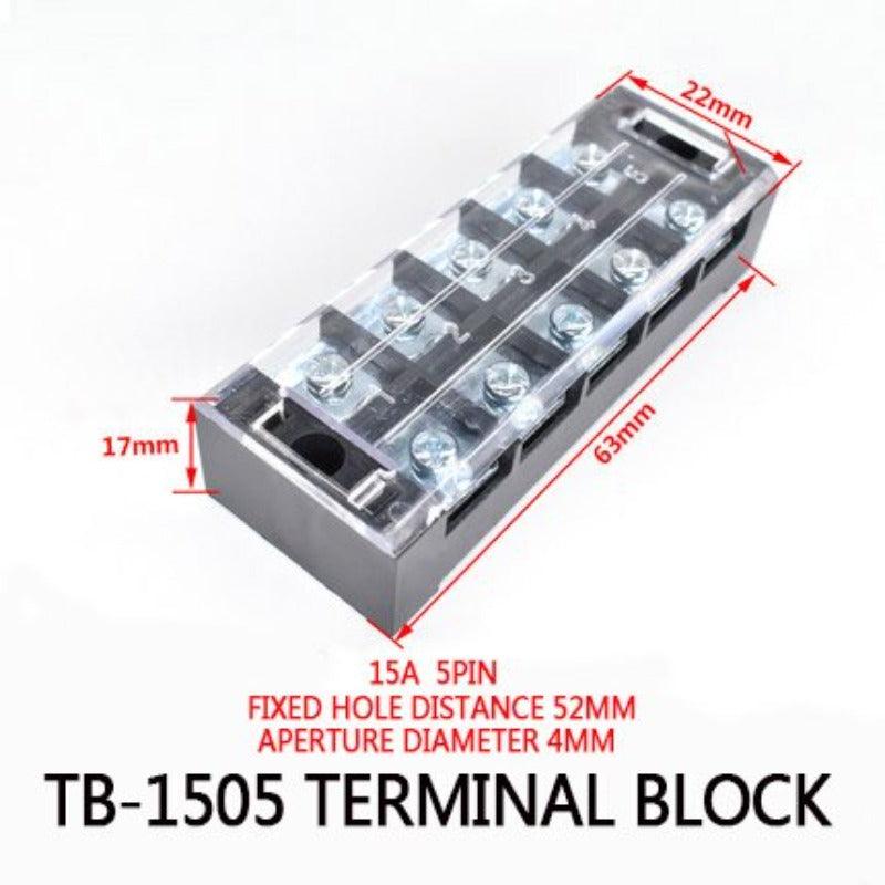 1Pcs Dual Row Barrier Screw Terminal Block Strip Wire Connector 600V 15A 3/4/6/8/10/12 Positions Optional.