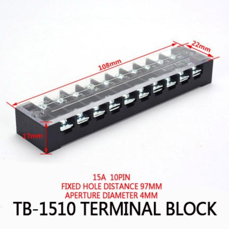 1Pcs Dual Row Barrier Screw Terminal Block Strip Wire Connector 600V 15A 3/4/6/8/10/12 Positions Optional.