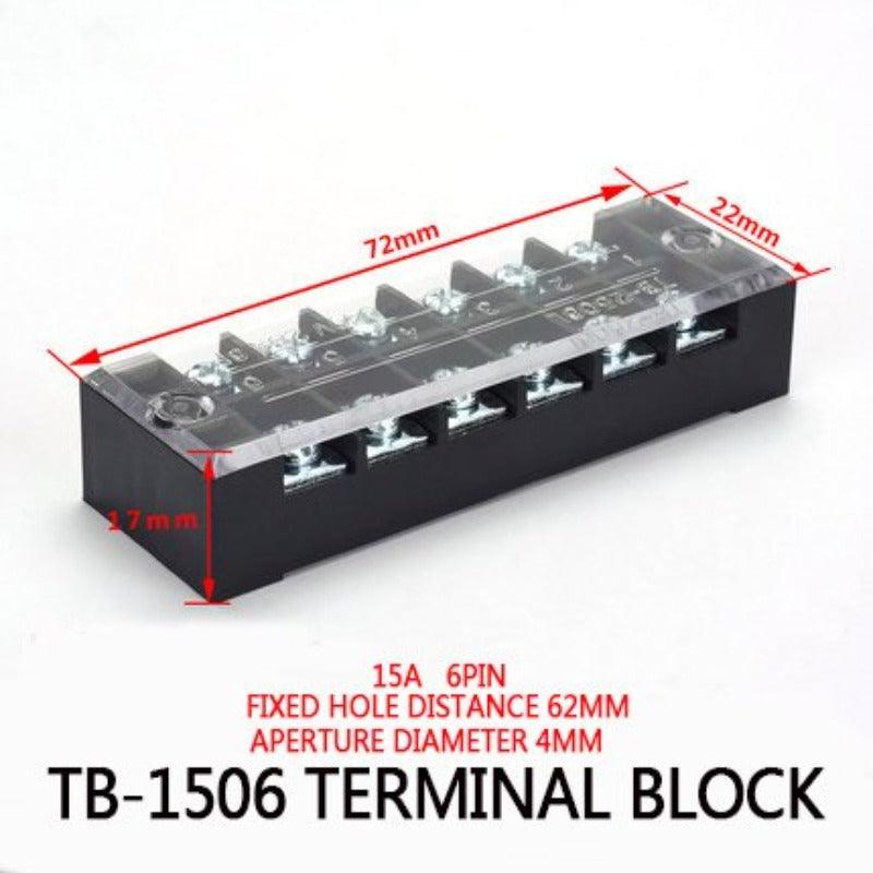 1Pcs Dual Row Barrier Screw Terminal Block Strip Wire Connector 600V 15A 3/4/6/8/10/12 Positions Optional.