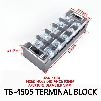 1Pcs Dual Row Barrier Screw Terminal Block Strip Wire Connector  600V 45A 3/4/6/10/12 Positions Optional.