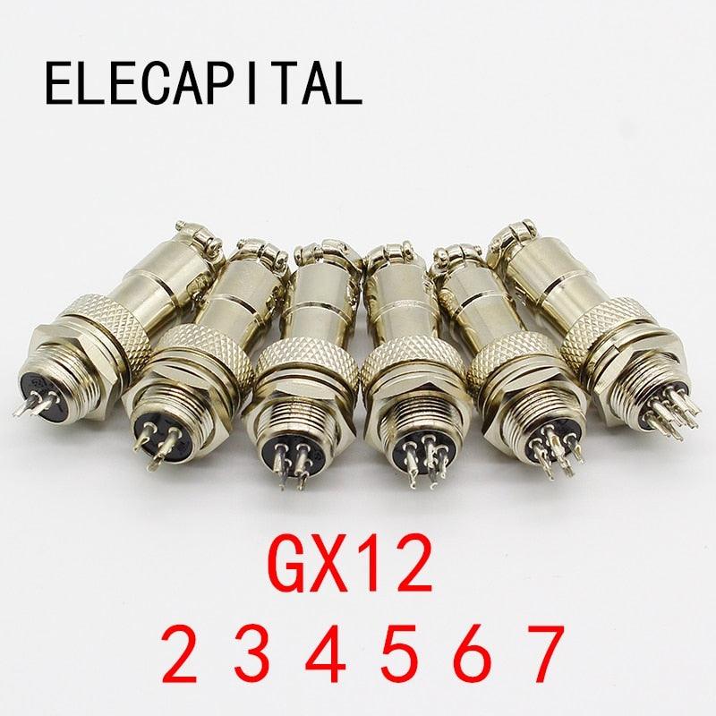 1pcs GX12 2 3 4 5 6 7 Pin Male &amp; Female 12mm Wire Panel Connector Aviation Plug L91 GX12 Circular Connector Socket Plug.