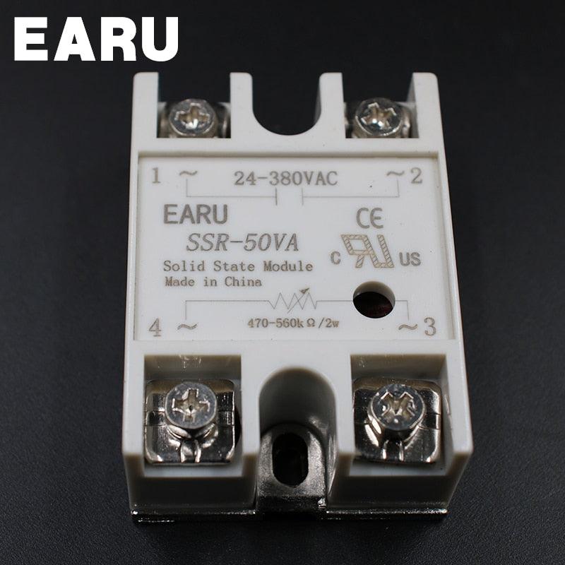 1pcs Solid State Relay Module SSR-50VA 50A 500K ohm TO 24-380V AC SSR 50VA Resistance Regulator.