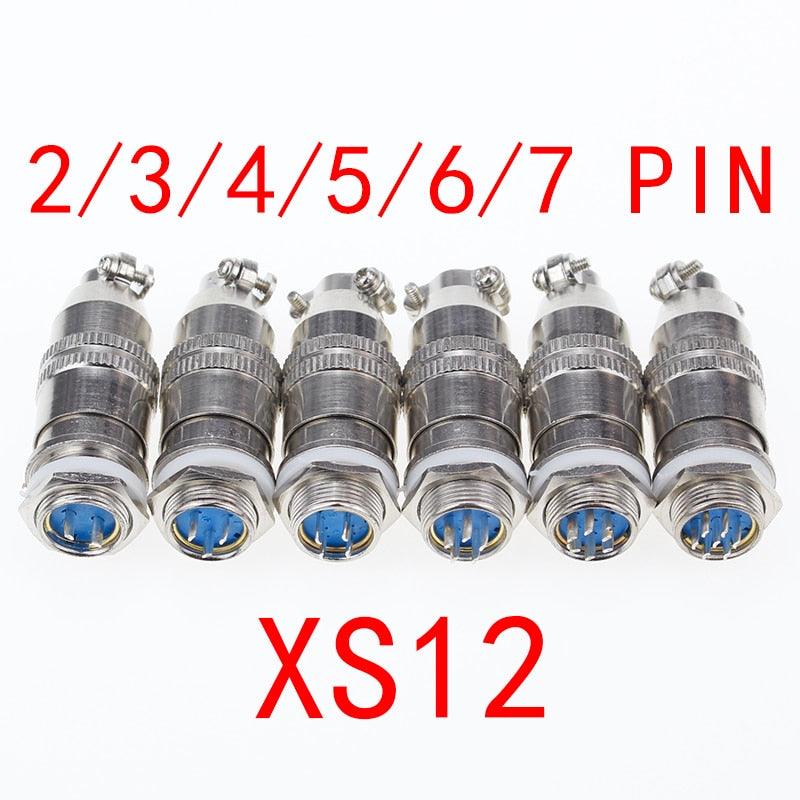 1PCS XS12 Aviation Plug 12mm 2 3 4 5 Pins Connector Air Plug Square/Round Socket.