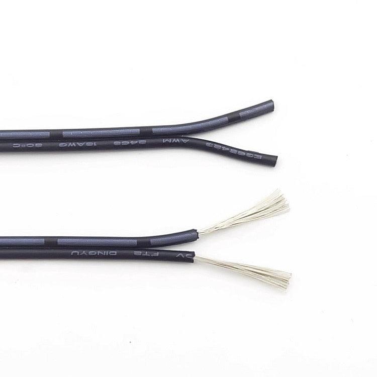 2 Pin Wire Electric Copper Cable 28 26 24 22 20 18 16 AWG LED Strip Lamp Lighting Cable PVC Extend Cord White Black Red UL2468.