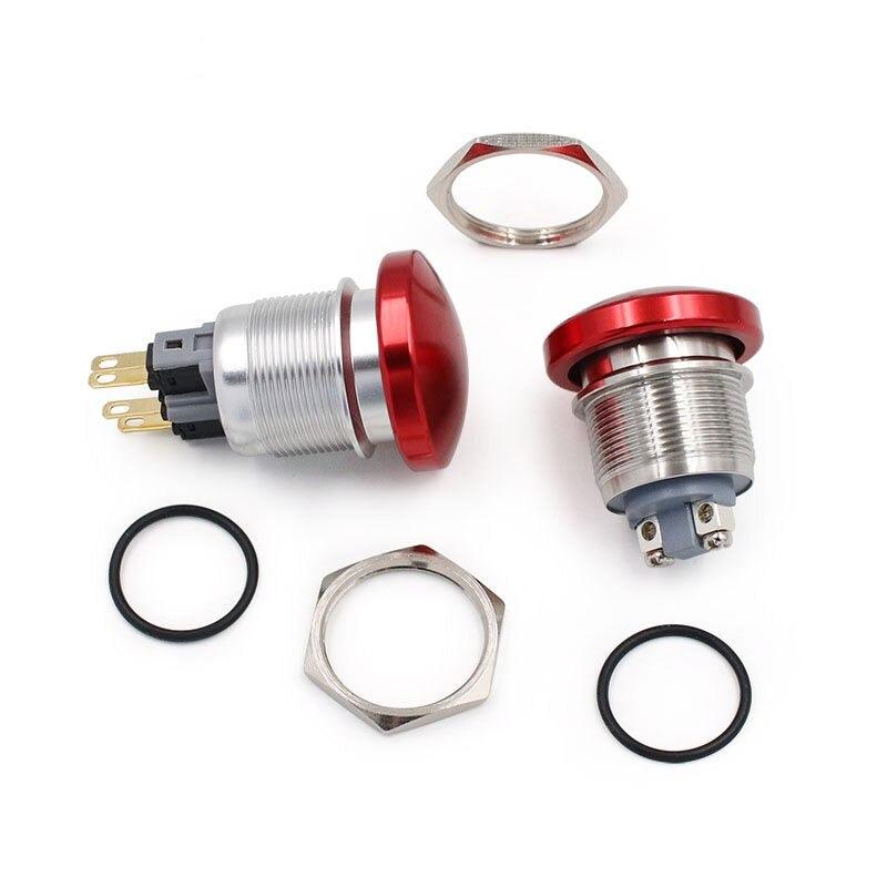 22mm Metal Aluminum Switch Push Button Mushroom Emergency Stop Push Button.