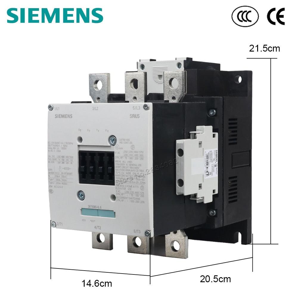 265A AC Contactor 220V AC380V 50/60Hz Coil Voltage 3P 3NO+2a2b Contactor 3RT5065-6AP36 SIEMENS.