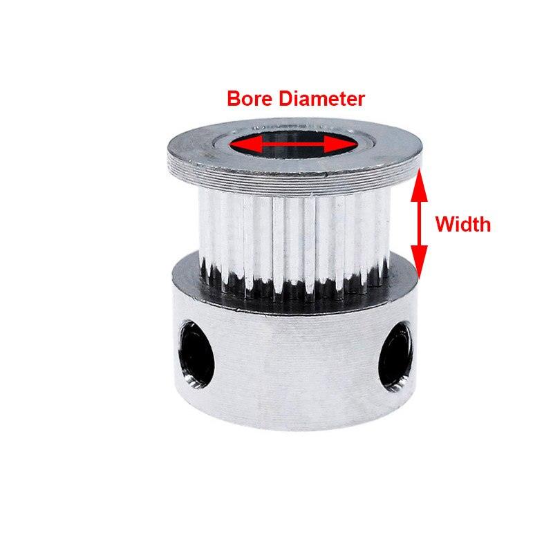 2GT 20teeth Timing Pulleys Aluminum 3D Printer Parts GT2 20 tooth Bore 5 6 Width 6mm 10mm Part Synchronous Wheel Gear.