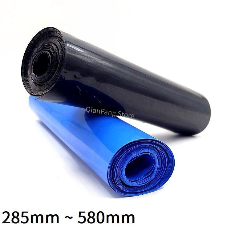 2M PVC Heat Shrink Tube 285mm  ~ 580mm Blue Black Shrinkable Cable Sleeve Sheath Pack Cover for 18650 Lithium Battery Film Wrap.