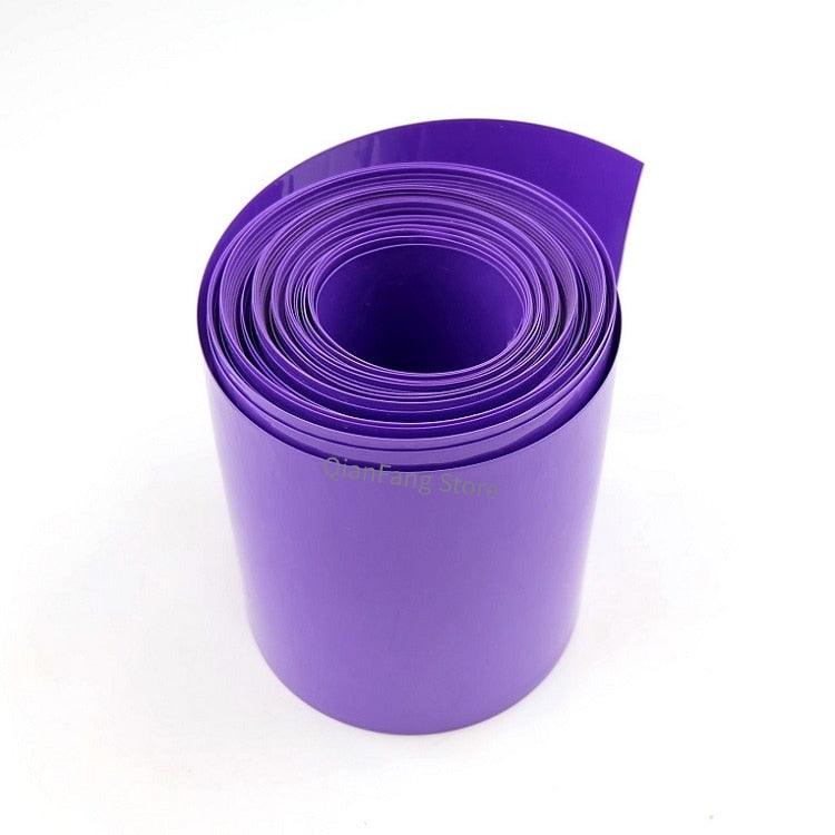 2M PVC Heat Shrink Tube for 18650 Lithium Battery Pack Cover Shrinkable Insulated Cable Sleeve 80~ 150mm Purple Sheath Film Wrap.