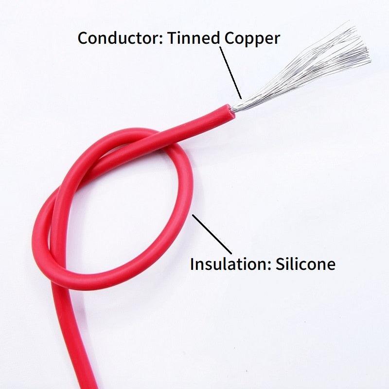 2M/5M Copper Wire 32 30 28 26 24 22 20 18 16 14 12 AWG Soft Silicone Rubber UL3239 Insulated Flexible DIY LED Electronic Cable.