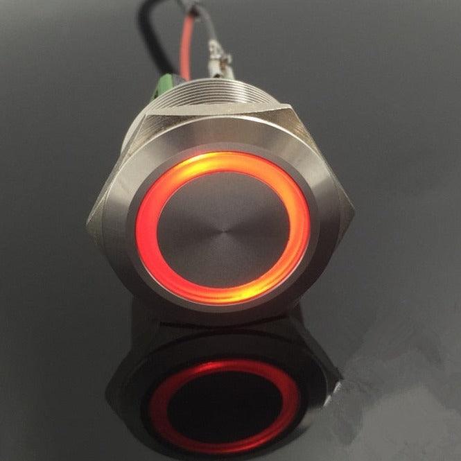 2NO 2NC 25mm Metal Momentary LED Push Button Switch.