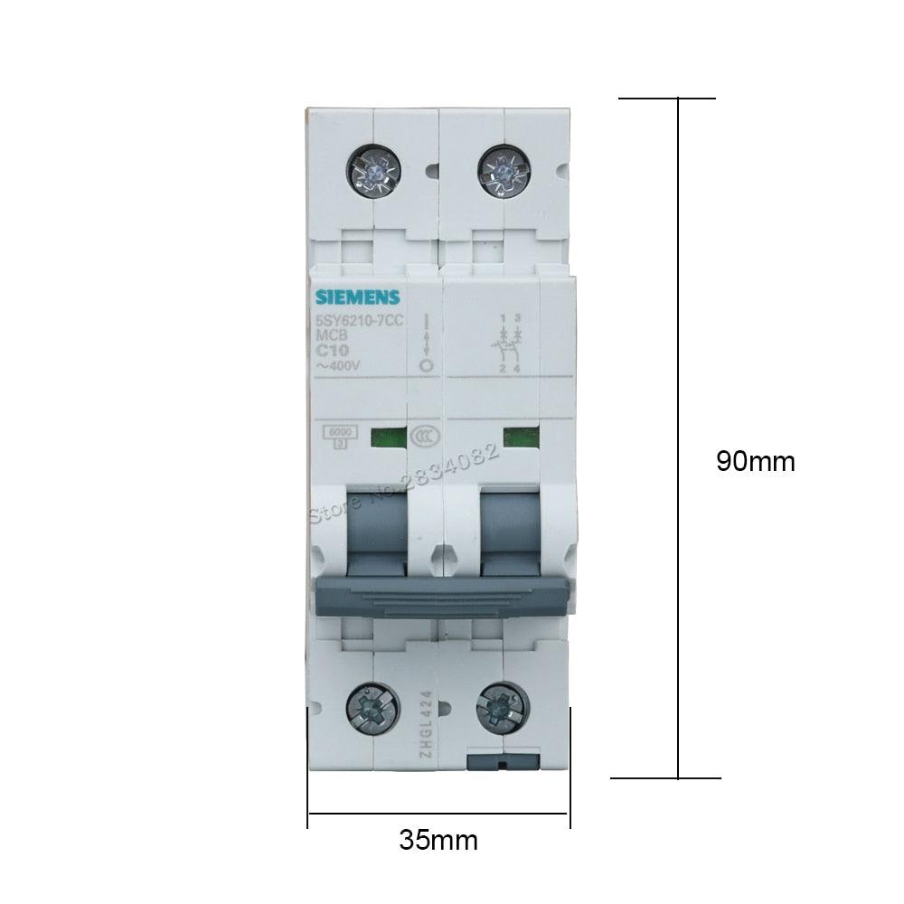 2P C10 Mini Circuit Breaker MCB 5SY6210-7CC 2P 400V  10A SIEMENS.