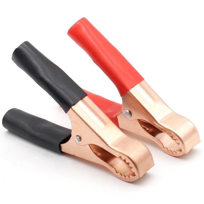 2Pcs 50A Red + Black 80mm Crocodile Car Caravan Van Battery Test Lead Clips Best Promotion Alligator Clips.