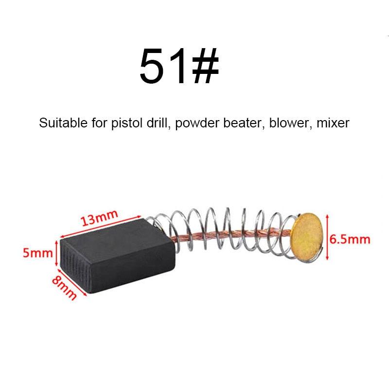 2pcs Carbon brush drill electric grinder replacement carbon brush graphite copper spare parts for electric motors graphite brush.