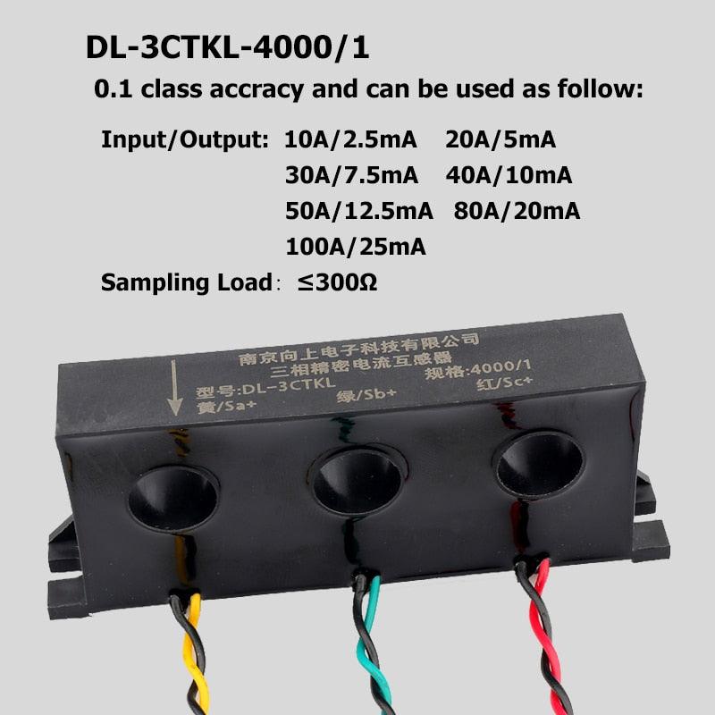 3 Phase Transformer Current Protection and measurement DL-3CTKL 100a/50mA 1:2000 100A/25mA 4000:1 High Precision ct for sale.