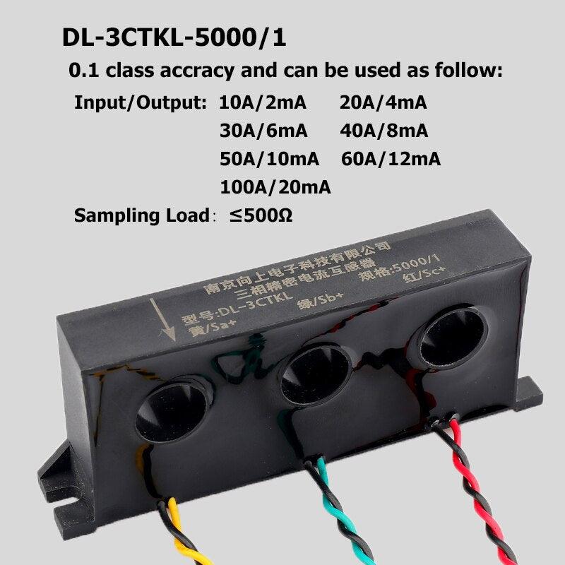 3 Phase Transformer Current Protection and measurement DL-3CTKL 100a/50mA 1:2000 100A/25mA 4000:1 High Precision ct for sale.