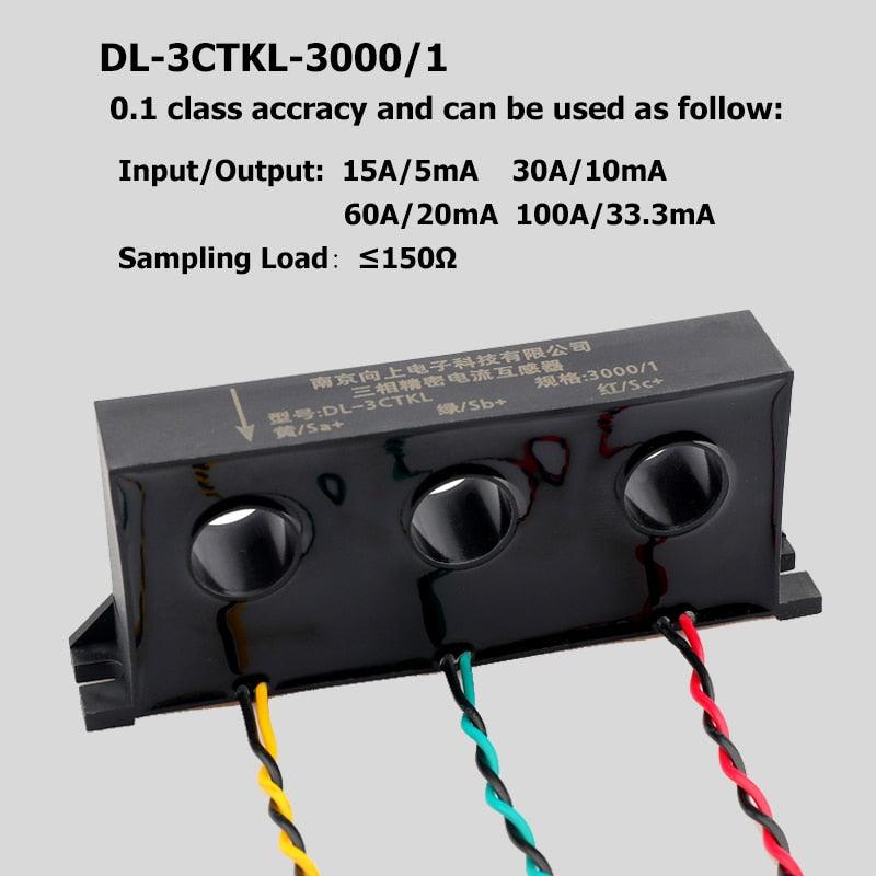 3 Phase Transformer Current Protection and measurement DL-3CTKL 100a/50mA 1:2000 100A/25mA 4000:1 High Precision ct for sale.