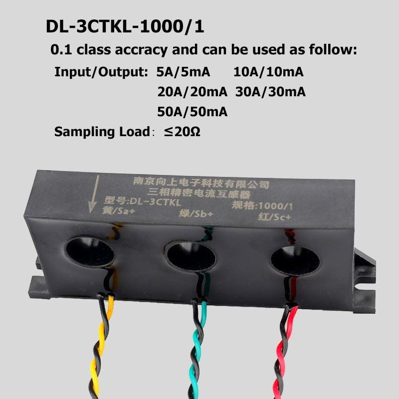 3 Phase Transformer Current Protection and measurement DL-3CTKL 100a/50mA 1:2000 100A/25mA 4000:1 High Precision ct for sale.