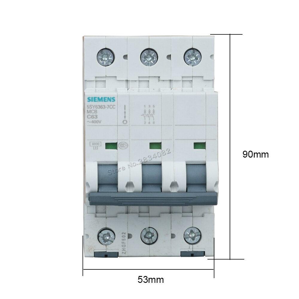 3P C63 Mini Circuit Breaker MCB 5SY6363-7CC 3P 400V 63A SIEMENS.