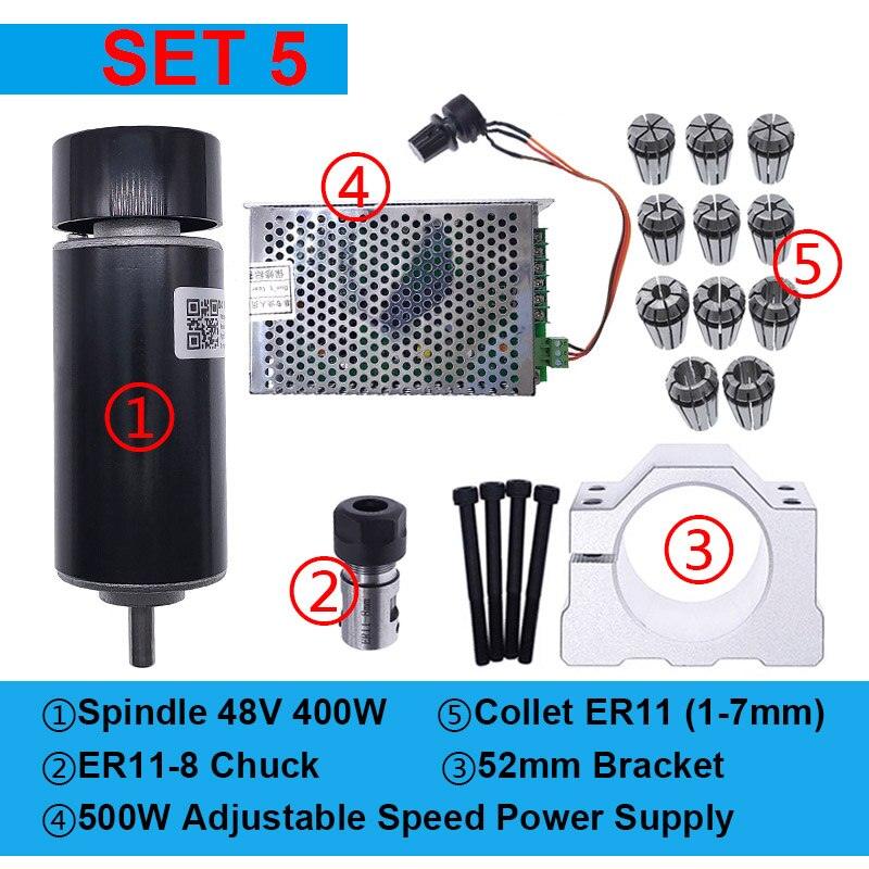 48V 400W Dc Spindle Set 0~60V Adjustable speed Governor Power Supply both 110VAC & 220VAC for Engraving machine.mini mill spindle