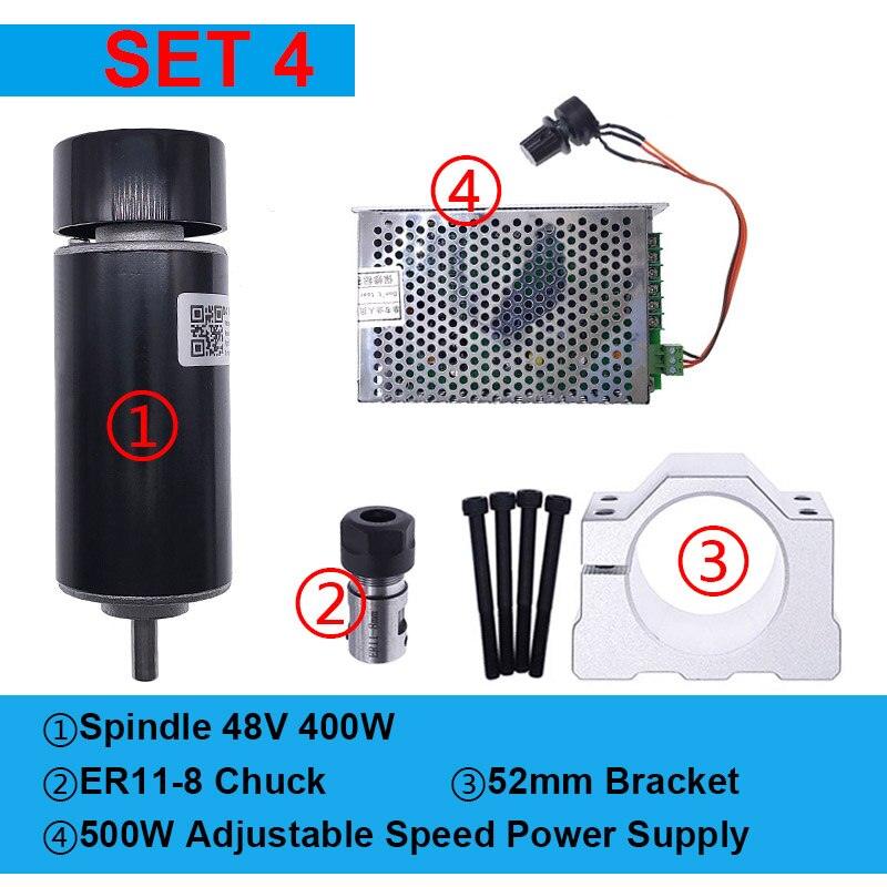 48V 400W Dc Spindle Set 0~60V Adjustable speed Governor Power Supply both 110VAC & 220VAC for Engraving machine.mini mill spindle