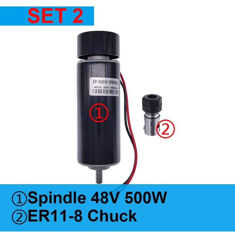 48V 500W Dc Spindle Set 0~60V Adjustable speed Governor Power Supply 220VAC.mini mill spindle