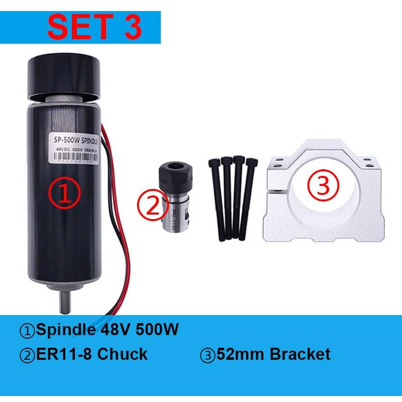 48V 500W Dc Spindle Set 0~60V Adjustable speed Governor Power Supply 220VAC.mini mill spindle