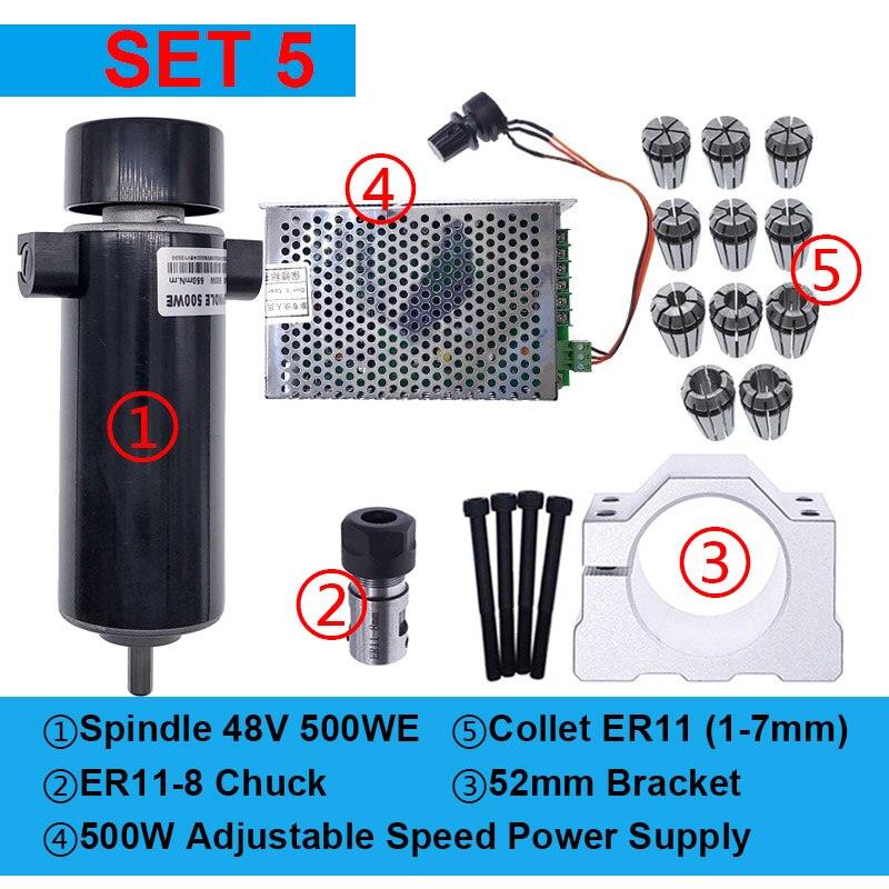 48V 500WE Dc Spindle Set 0~60V Adjustable speed Governor for carving machine.mini mill spindle