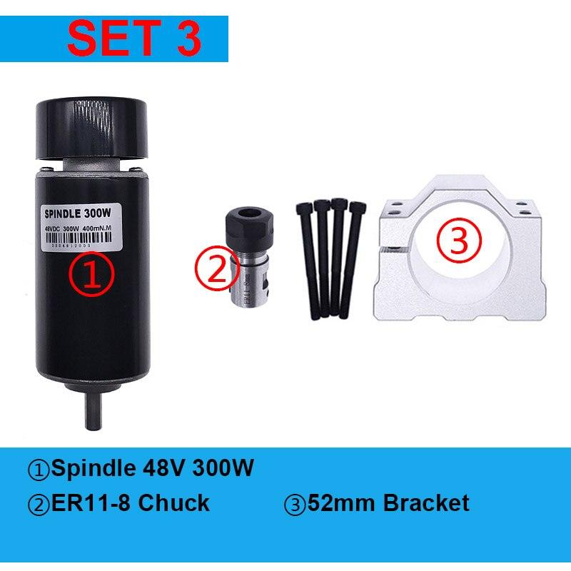 48V300W DC Spindle Motor 0-60V adjustable speed governor for Engraving machine spindle.mini mill spindle