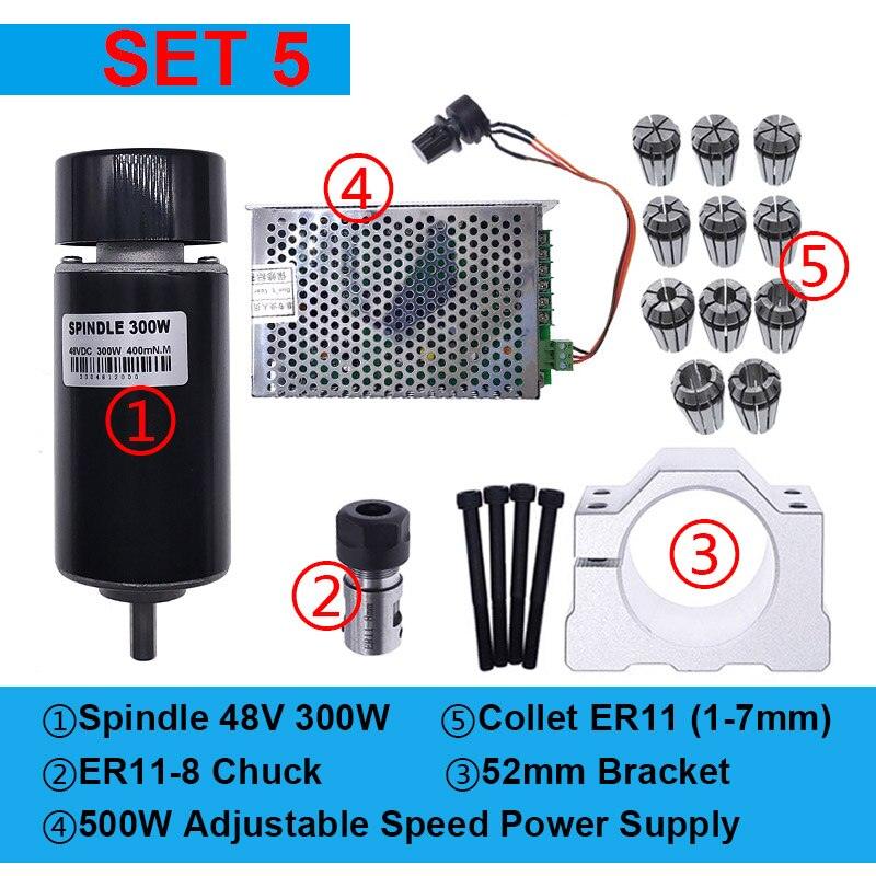48V300W DC Spindle Motor 0-60V adjustable speed governor for Engraving machine spindle.mini mill spindle