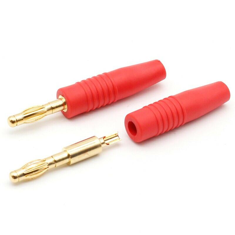 4pcs New 4mm Plugs Gold Plated Musical Speaker Cable Wire Pin Banana Plug Connectors.