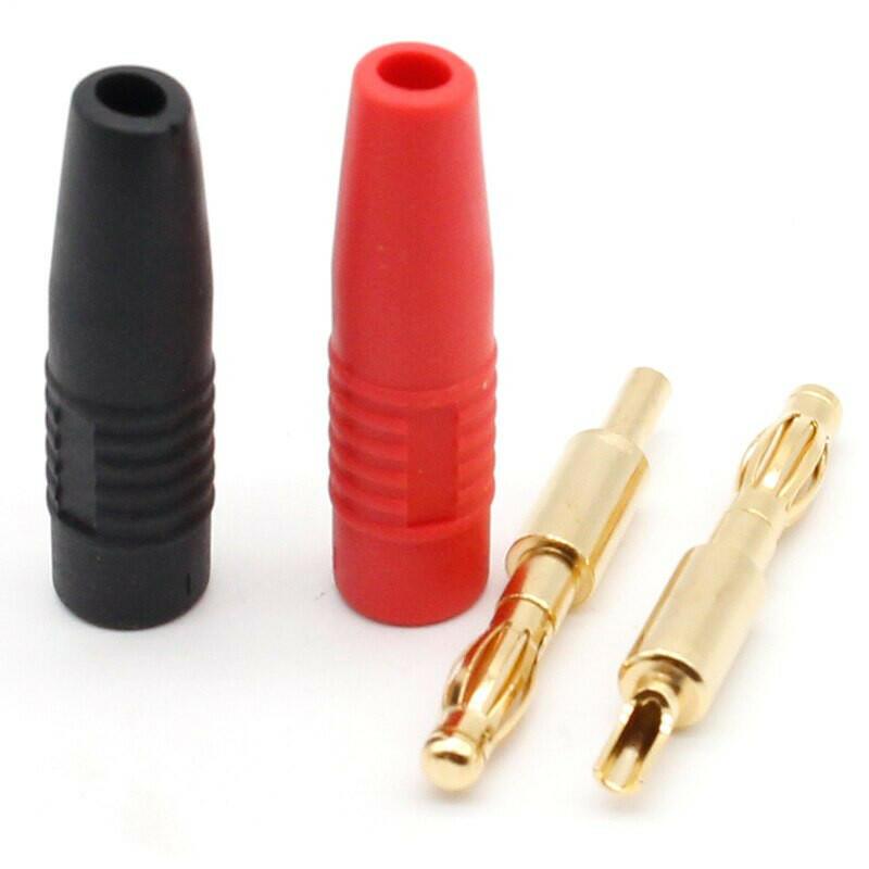 4pcs New 4mm Plugs Gold Plated Musical Speaker Cable Wire Pin Banana Plug Connectors.