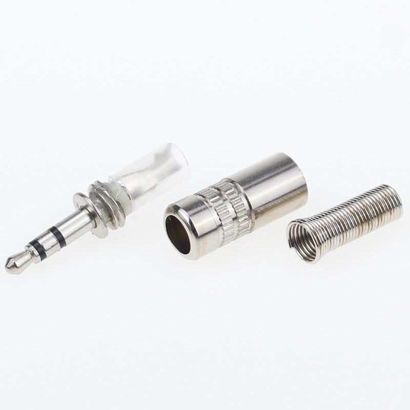 5 pcs 3.5mm 3-Pole Stereo Metal Plug Connector 3.5 Plug &amp; Jack Adapter With Soldering Wire Terminals 3.5mm Stereo Plug.