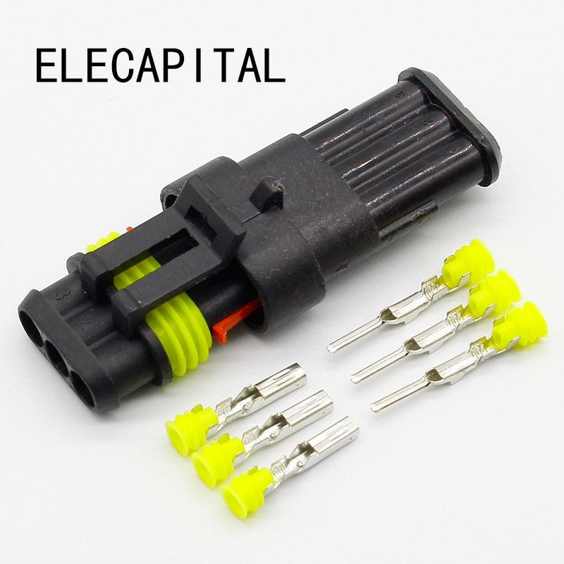 5 sets Kit 3 Pin Way Waterproof Electrical Wire automotive Connector Plug for car.