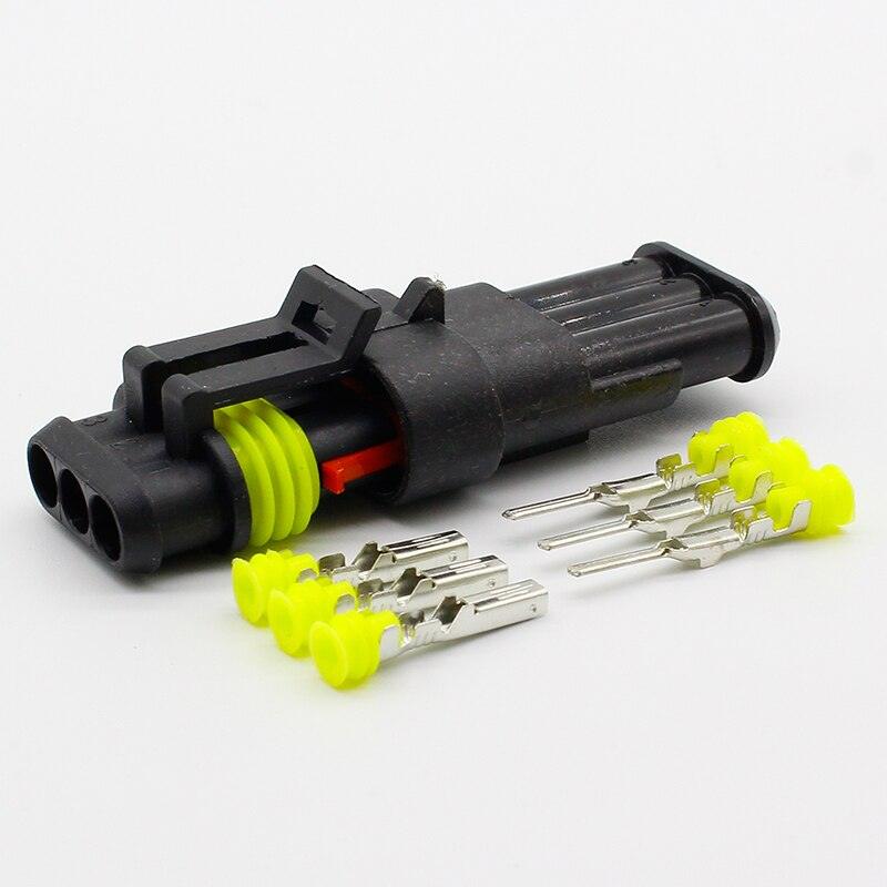 5 sets Kit 3 Pin Way Waterproof Electrical Wire automotive Connector Plug for car.