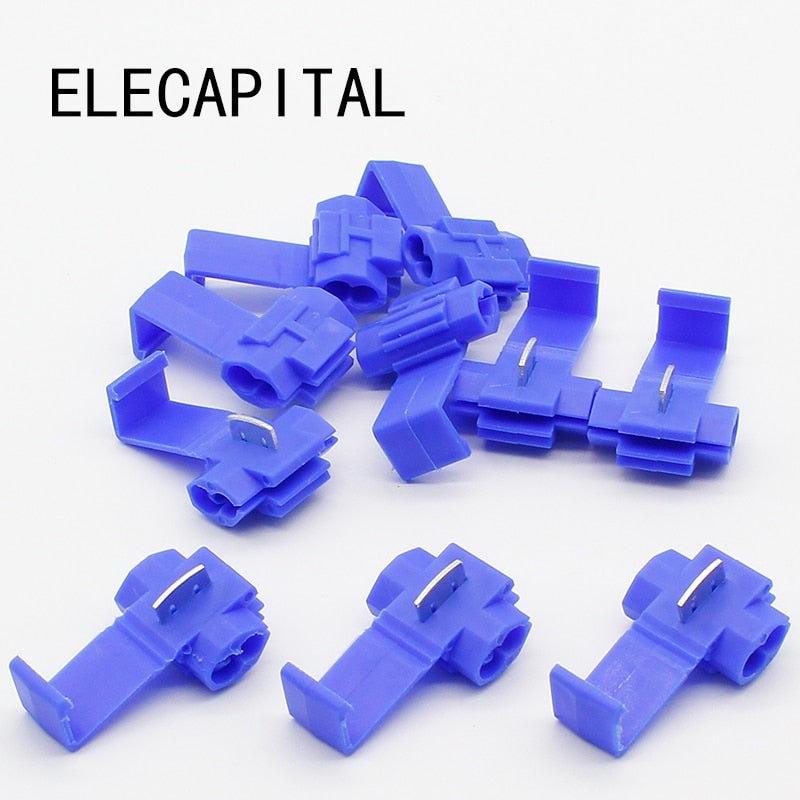 50PCS Blue Scotch Lock Wire Electrical Cable Connectors Quick Splice Terminals Crimp.