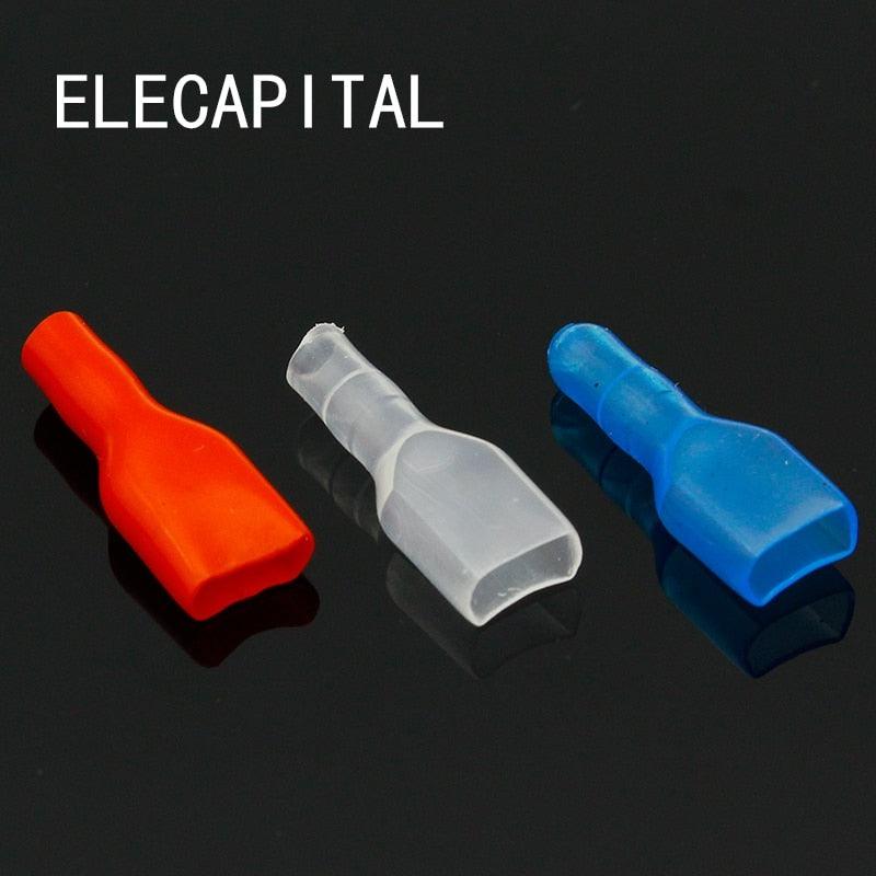 50pcs Cover Case for 6.3mm Crimp Terminal Spade Connector 6.3 terminal cap.