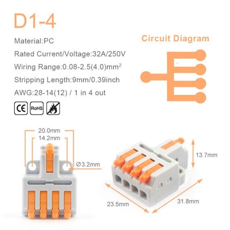 5/10PCS Mini Quick Splicing Splitter Universal Compact Conductor Wire Connectors Push-in Cable Terminals Block For Home 28-12AWG.