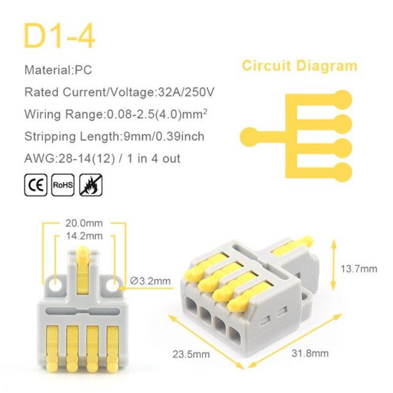 5/10PCS Mini Quick Splicing Splitter Universal Compact Conductor Wire Connectors Push-in Cable Terminals Block For Home 28-12AWG.