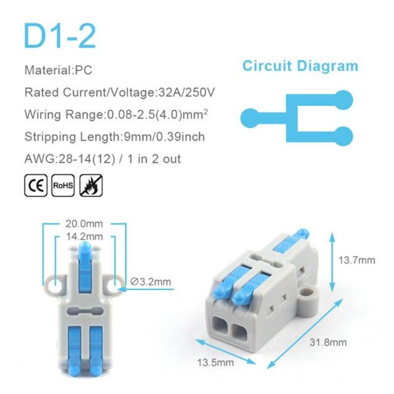 5/10PCS Mini Quick Splicing Splitter Universal Compact Conductor Wire Connectors Push-in Cable Terminals Block For Home 28-12AWG.