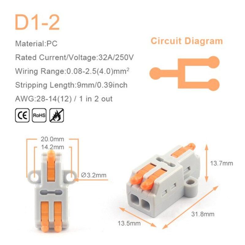 5/10PCS Mini Quick Splicing Splitter Universal Compact Conductor Wire Connectors Push-in Cable Terminals Block For Home 28-12AWG.
