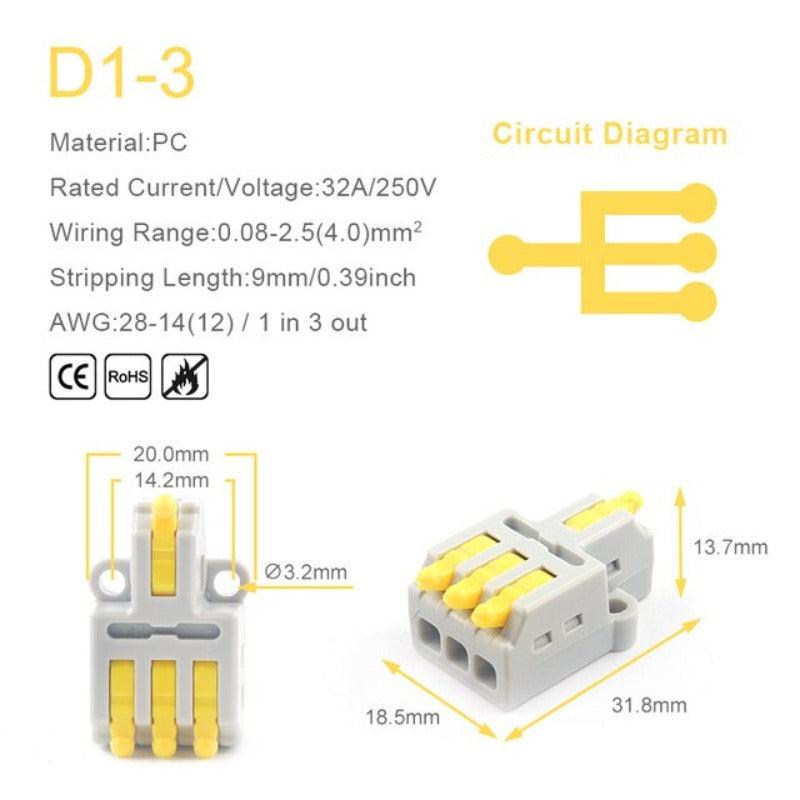 5/10PCS Mini Quick Splicing Splitter Universal Compact Conductor Wire Connectors Push-in Cable Terminals Block For Home 28-12AWG.